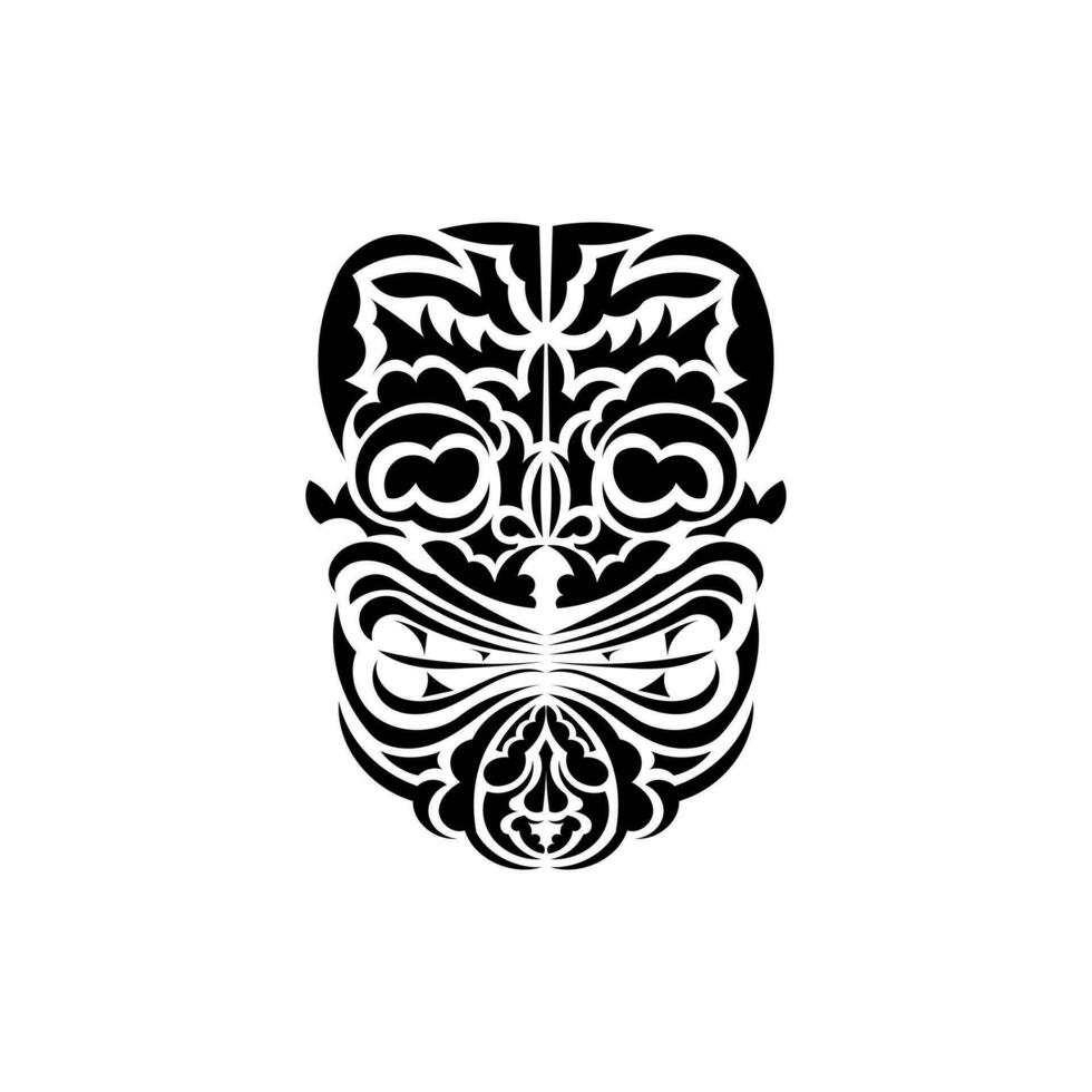 Stammes- Maske. traditionell Totem Symbol. schwarz Ornament. Vektor Illustration isoliert auf Weiß Hintergrund.