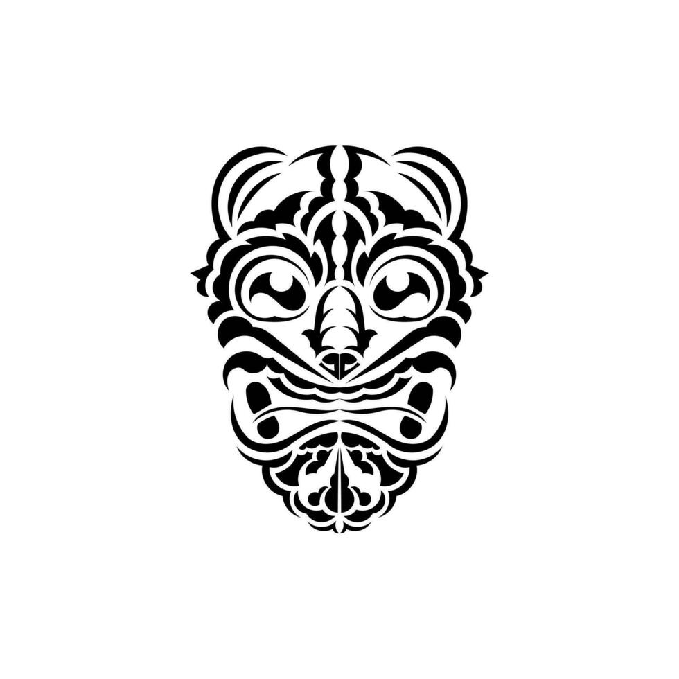 de ansikte av en viking eller orc. traditionell totem symbol. enkel stil. vektor illustration isolerat på vit bakgrund.