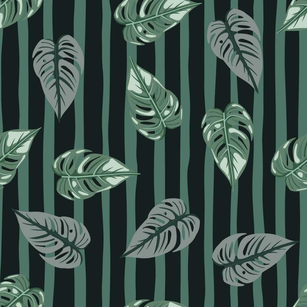 Urwald Blatt nahtlos Hintergrund. dekorativ tropisch Palme Blätter nahtlos Muster. exotisch botanisch Textur. Blumen- Hintergrund. vektor