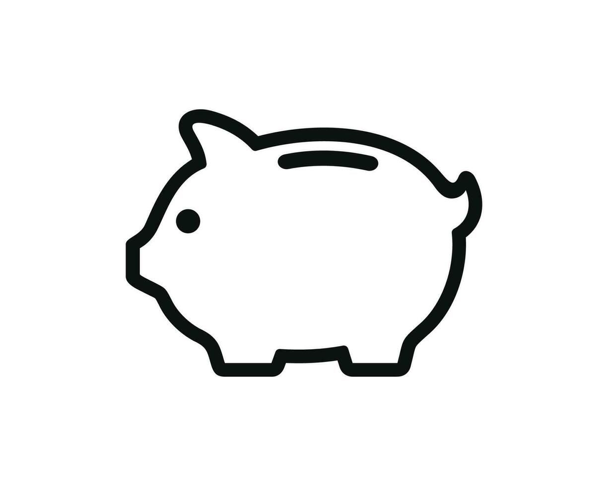 Sparschwein-Symbol isoliert auf weißem Hintergrund vektor