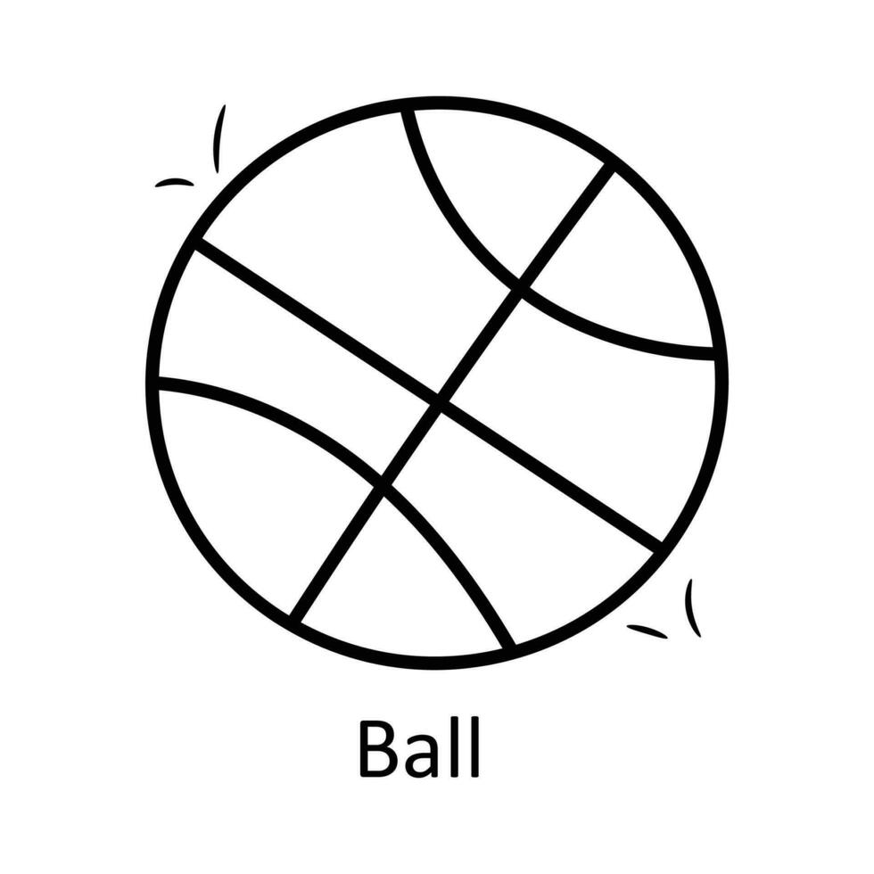 boll vektor översikt ikon design illustration. leksaker symbol på vit bakgrund eps 10 fil