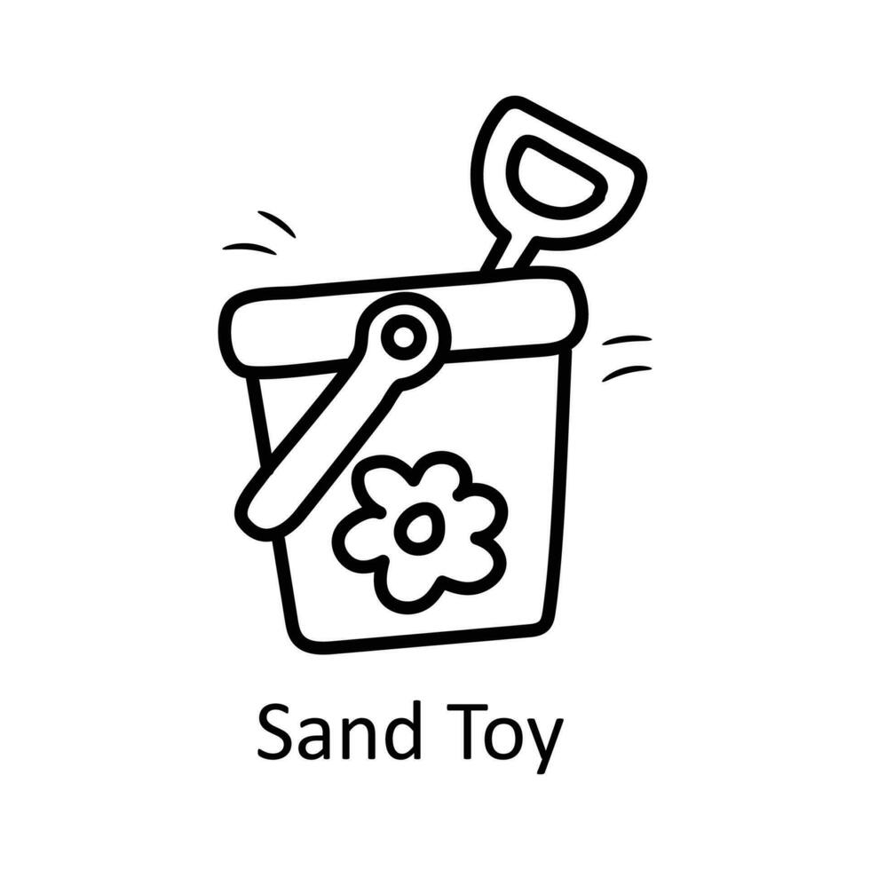 Sand Spielzeug Vektor Gliederung Symbol Design Illustration. Spielzeuge Symbol auf Weiß Hintergrund eps 10 Datei