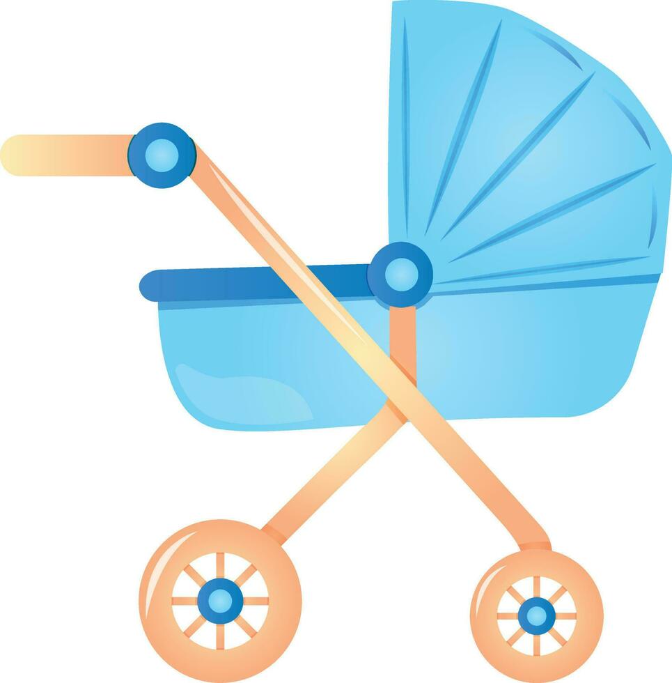 bebis dusch blå bebis transport, dess en pojke. kön avslöja vektor illustrationer för inbjudningar, hälsning kort, posters
