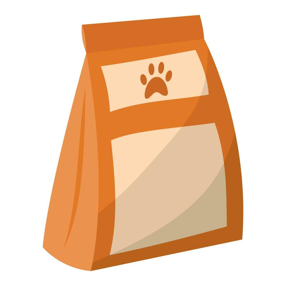 mat i en väska för katter och hundar. vektor Färg isolerat illustration i tecknad serie stil