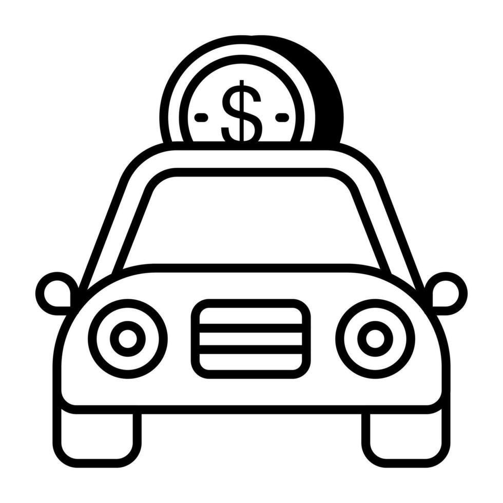 ett ikon design av finansiell bil vektor