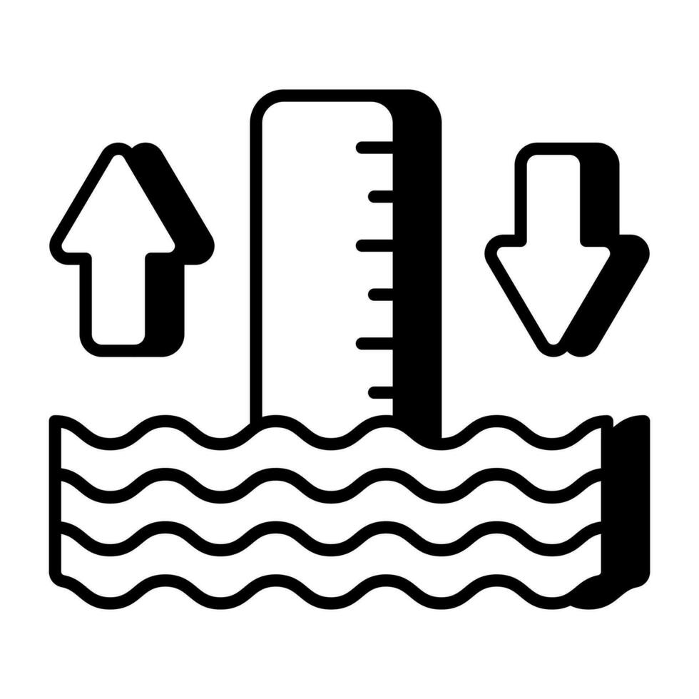 modern Design Symbol von Wasser Niveau Messung vektor