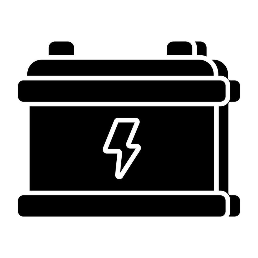 Autobatterie-Symbol im soliden Design vektor