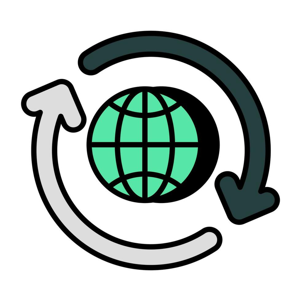 ein kreativ Design Symbol von global aktualisieren vektor