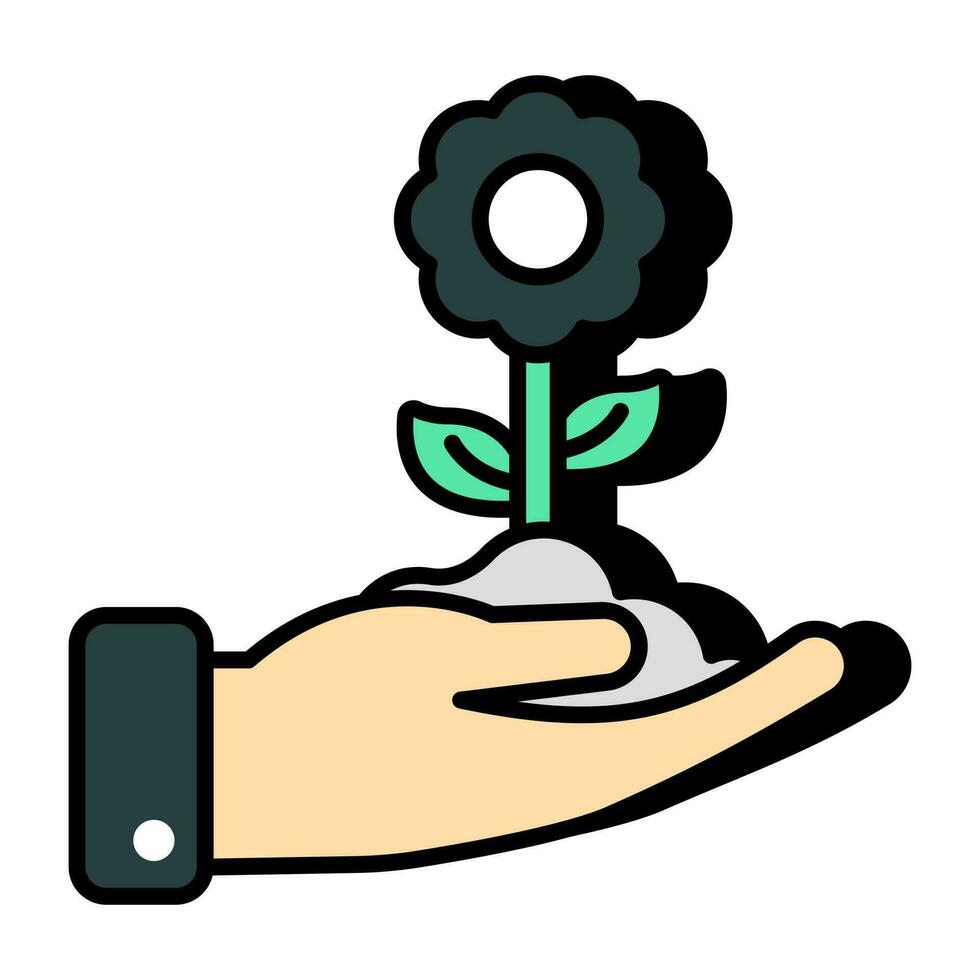 en skön design ikon av blomma vård vektor