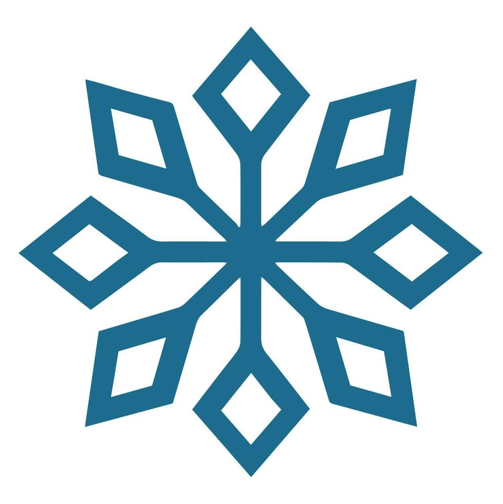 isolerat snöflinga vektor ikon vinter- dekorera prydnad