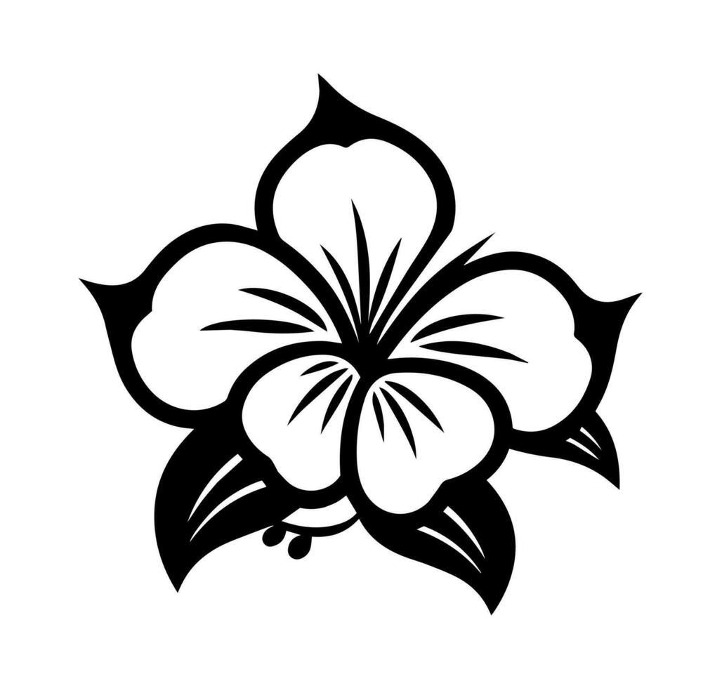 vektor ikon av svart och vit blomma