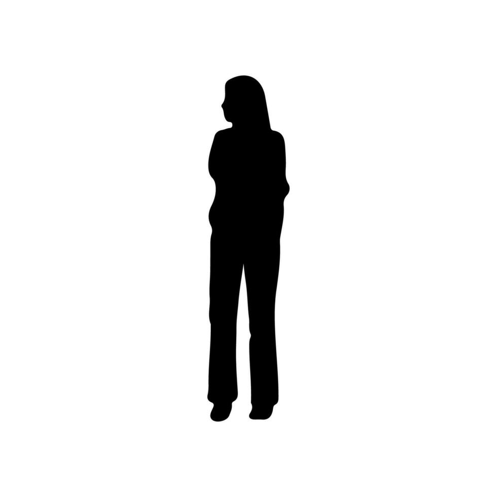 Vektor Silhouette Frau Stehen