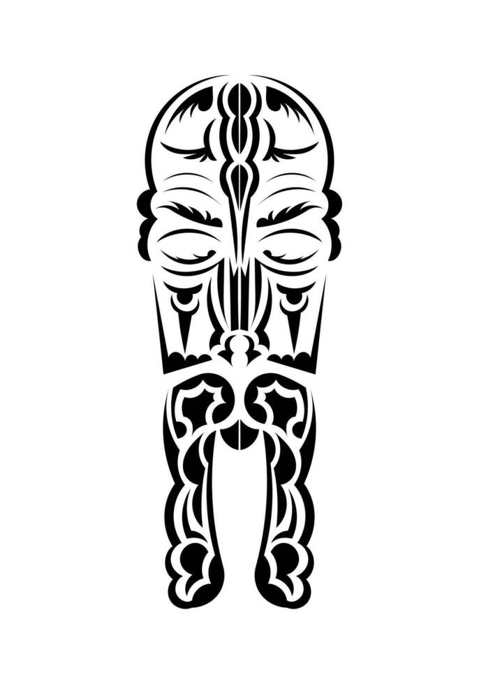 polynesisk stil ansikte. tatuering mönster. isolerat. vektor illustration.