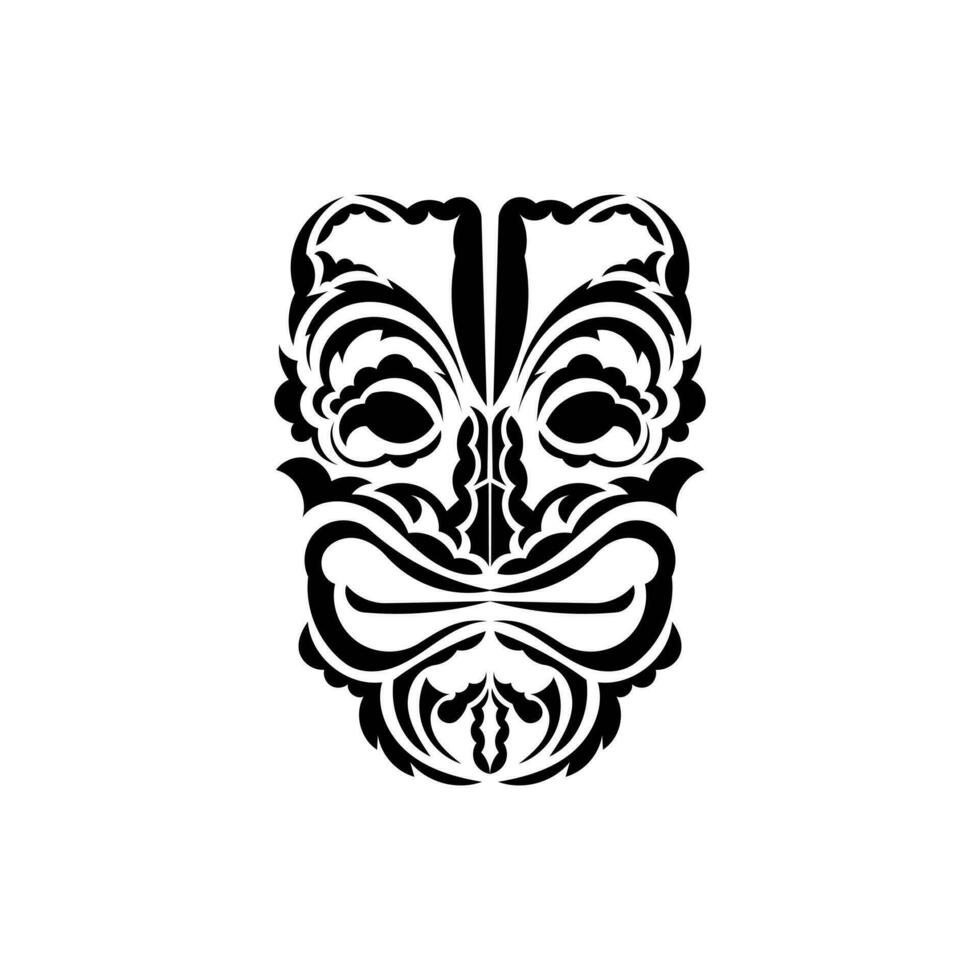 mönster mask. svart tatuering i de stil av de gammal stammar. hawaiian stil. vektor över vit bakgrund.