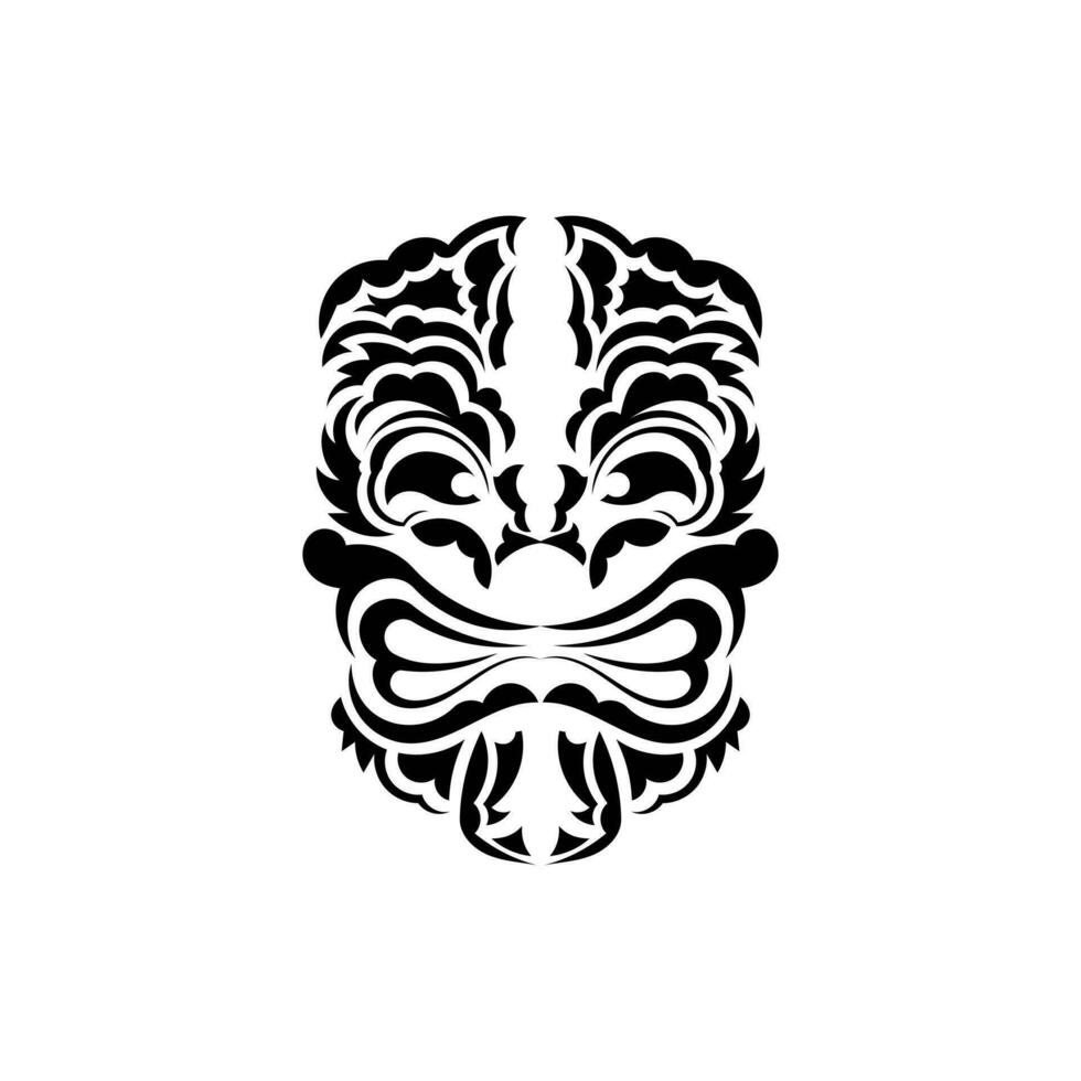 Stammes- Maske. schwarz tätowieren im das Stil von das uralt Stämme. schwarz Ornament. Vektor isoliert auf Weiß Hintergrund.
