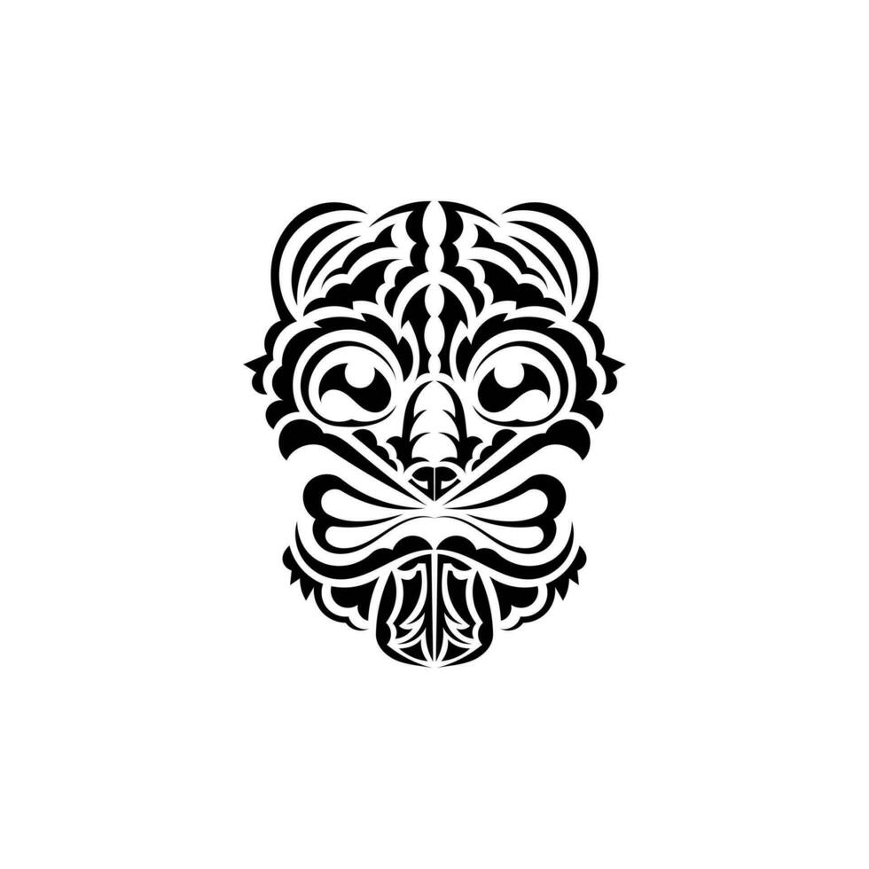 Stammes- Maske. traditionell Totem Symbol. hawaiisch Stil. Vektor Illustration isoliert auf Weiß Hintergrund.