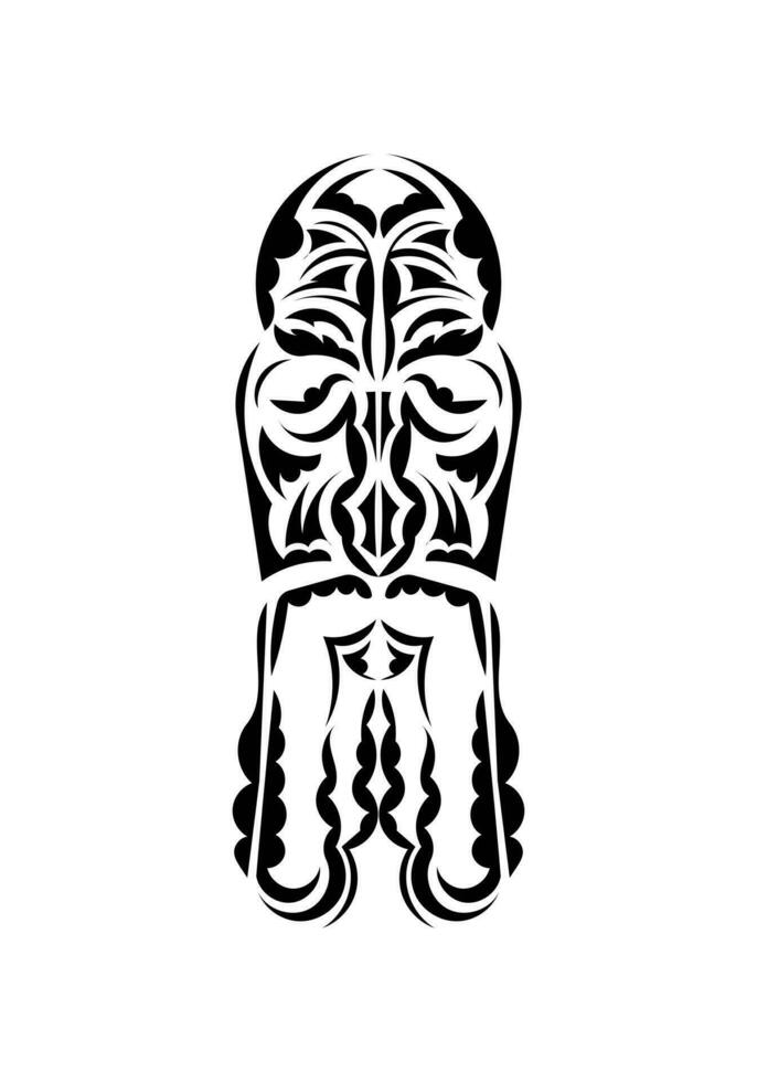 mask i traditionell stam- stil. svart tatuering mönster. isolerat. vektor illustration.