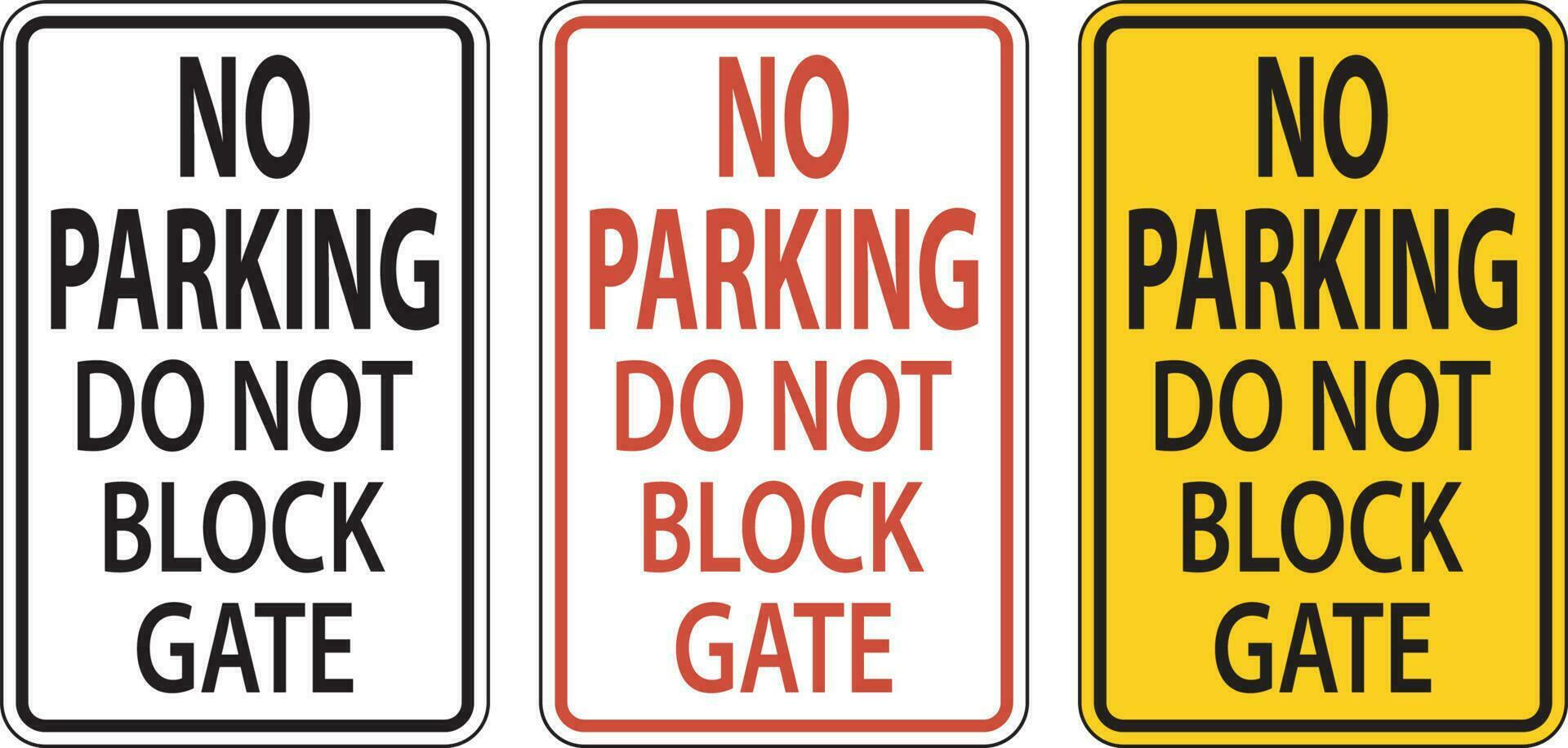 do inte blockera Port tecken, Nej parkering tecken vektor