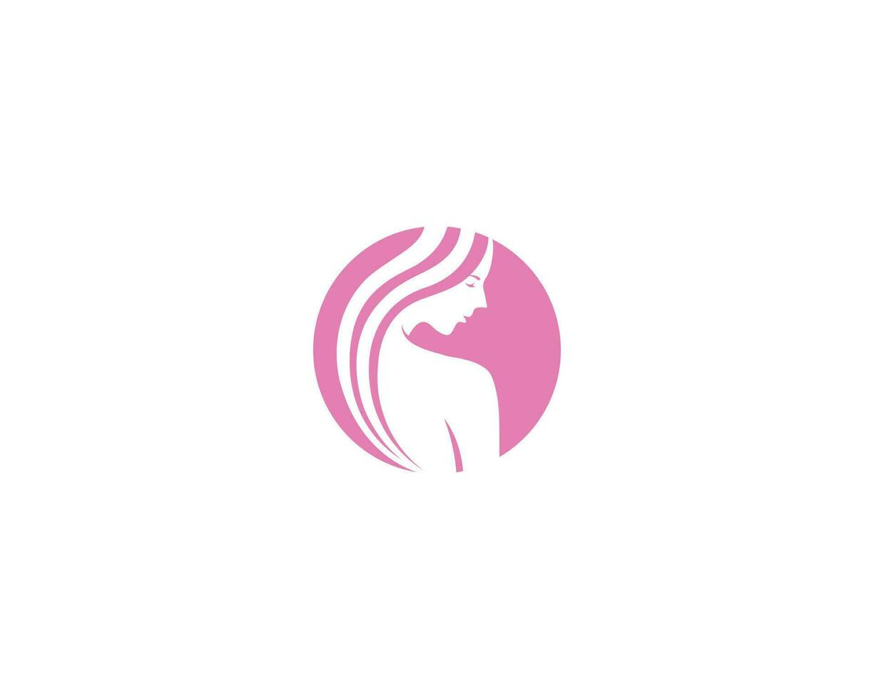 kvinnor skönhet hår salong kosmetisk logotyp design modern vektor illustration.
