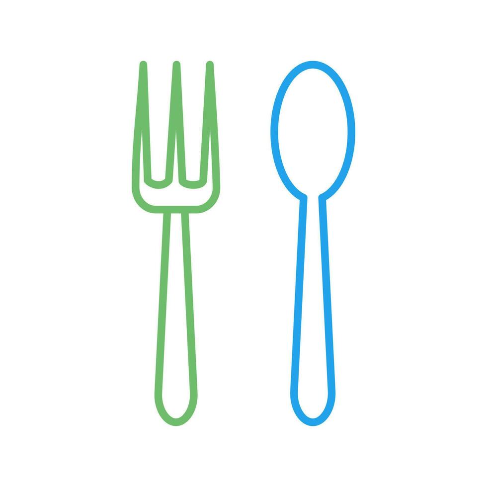 sked och gaffel vektor ikon