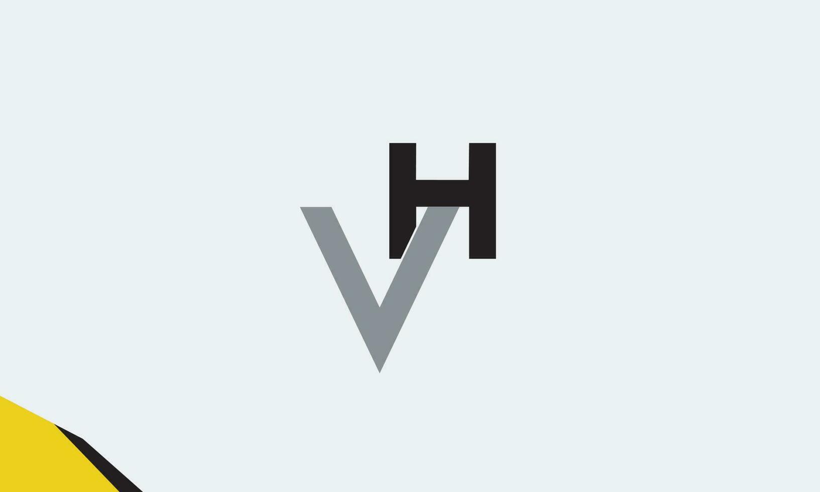 alfabetet bokstäver initialer monogram logotyp vh, hv, v och h vektor