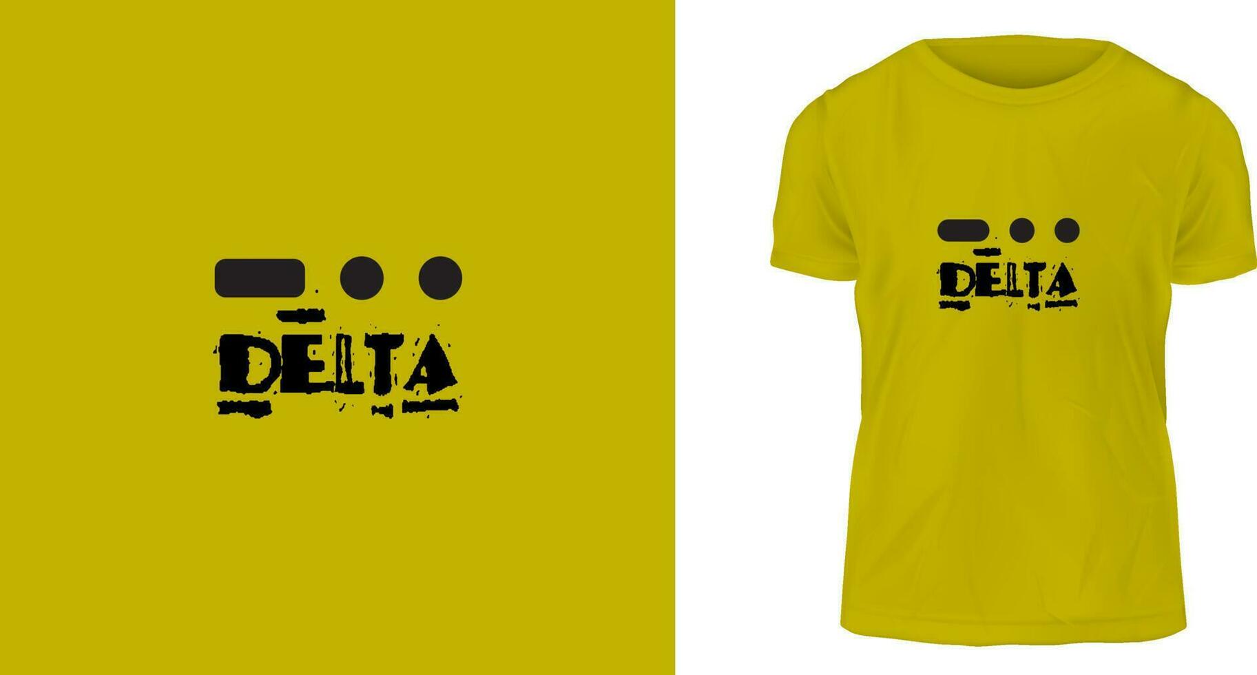 T-Shirt Design Konzept, das phonetisch Alphabet Delta vektor