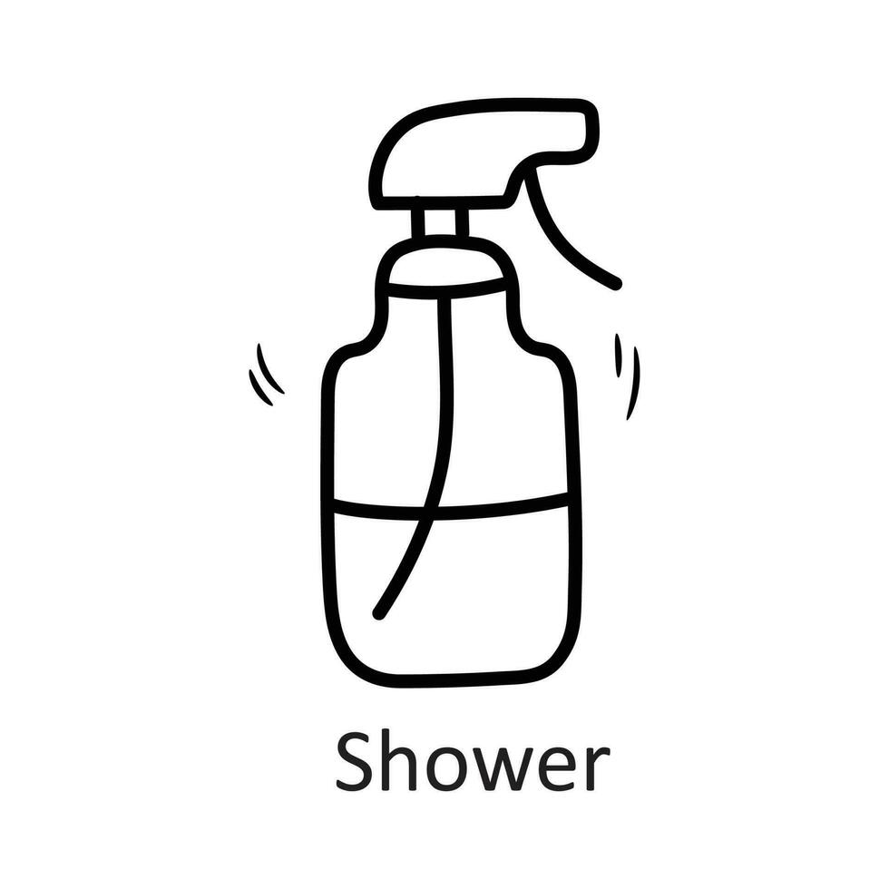 Dusche Vektor Gliederung Symbol Design Illustration. Haushalt Symbol auf Weiß Hintergrund eps 10 Datei