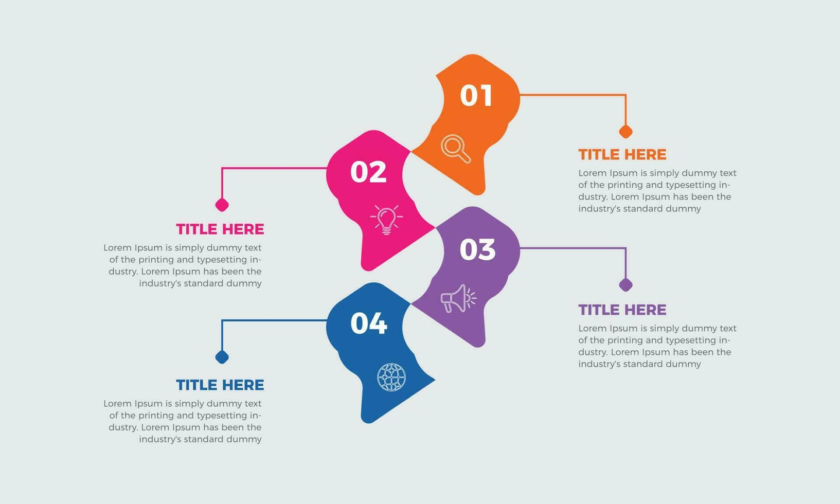 Vektor bunt Geschäft 4 Schritte Infografik Elemente Design. modern einfach Infografik Design Vorlage. Geschäft Infografik Design