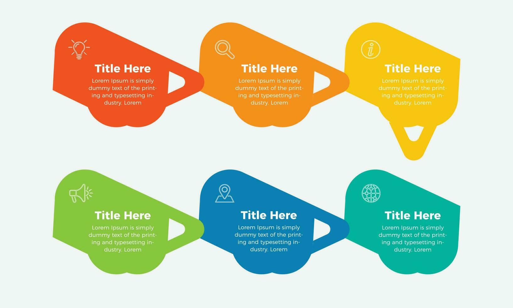 6 Schritte modern und editierbar Prozess Diagramm Infografiken Element. Präsentation Geschäft Infografik Vorlage Design vektor