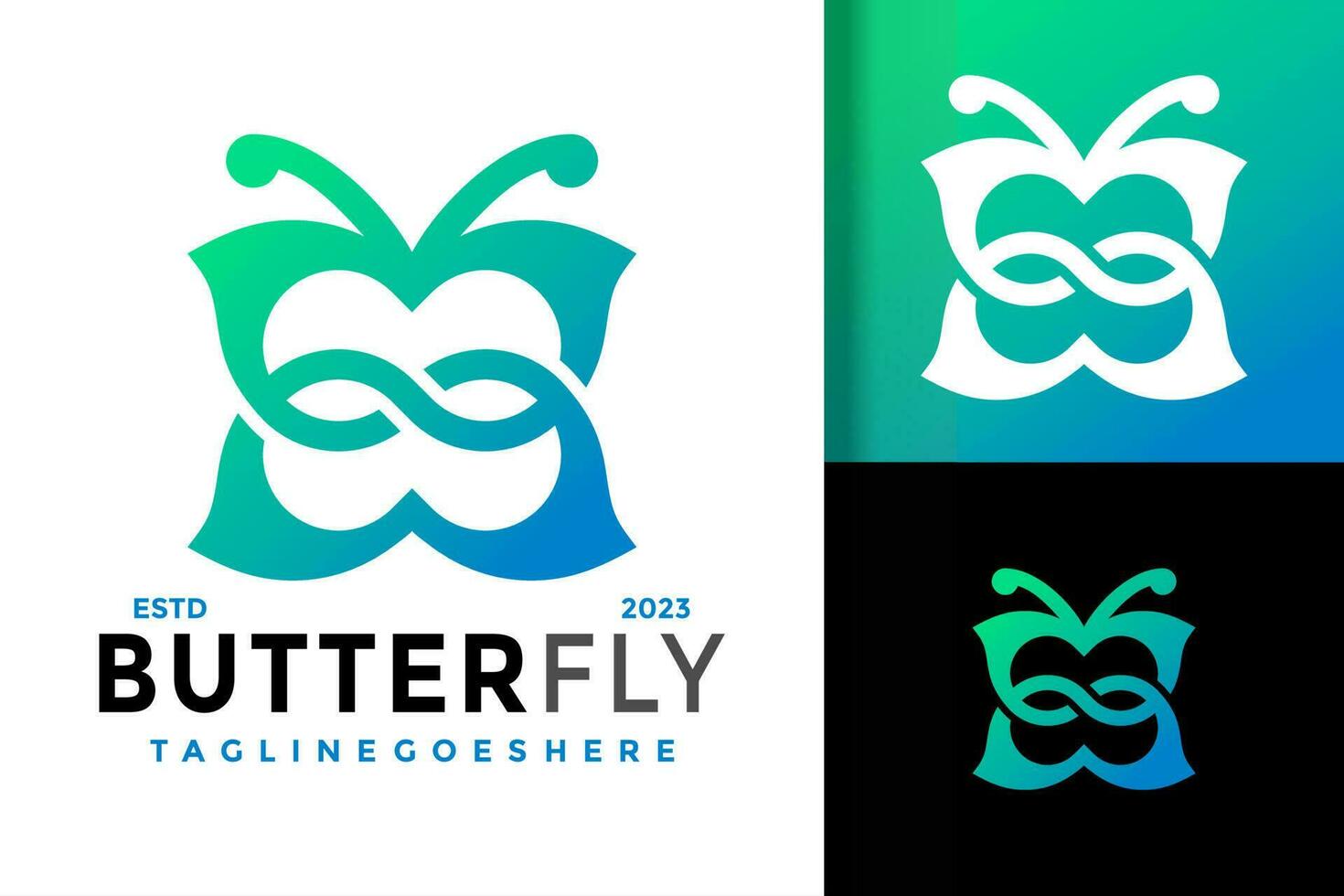 Schmetterling Blatt Logo Vektor Symbol Illustration