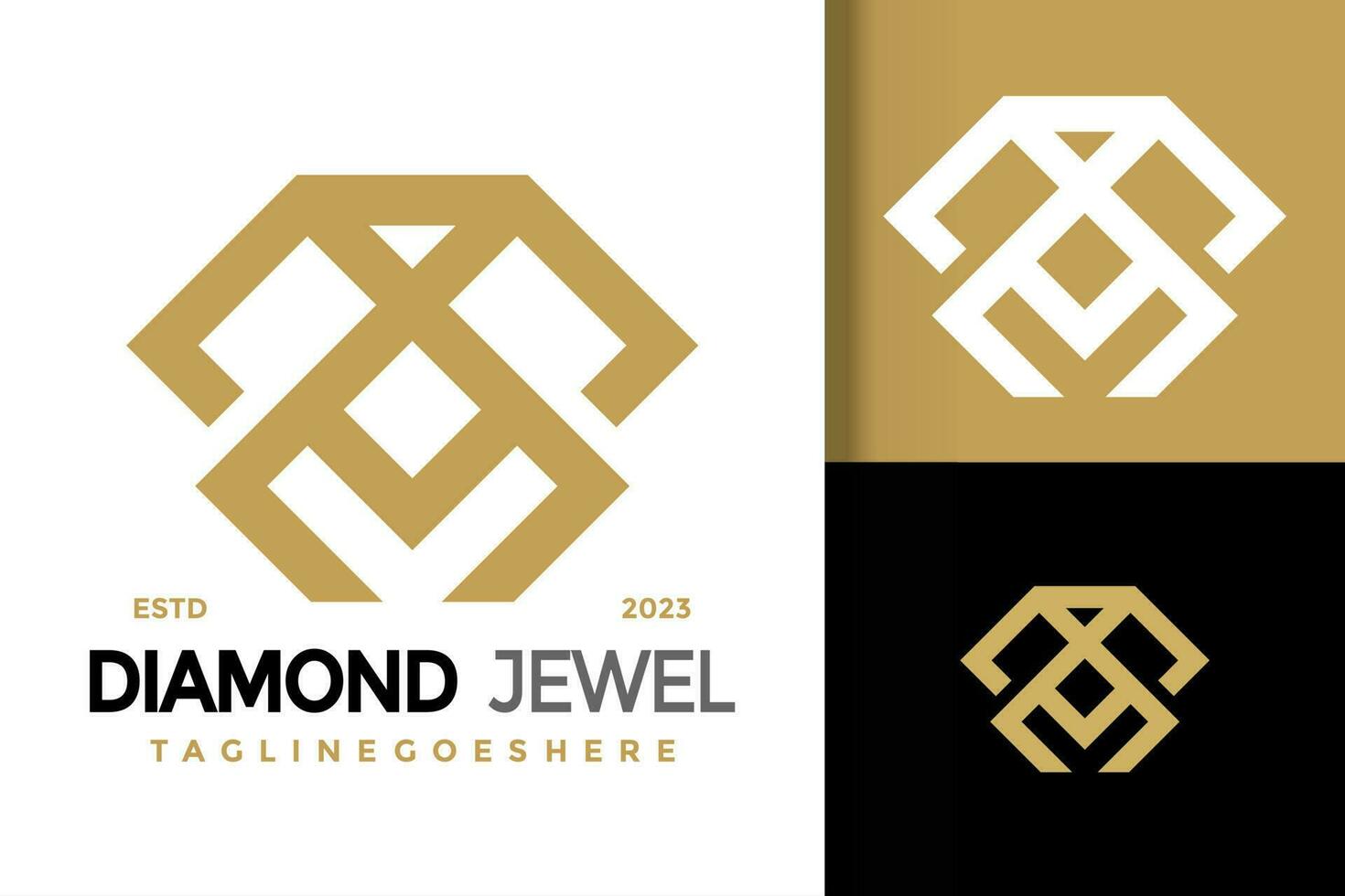 Brief s Diamant Schmuck Logo Vektor Symbol Illustration