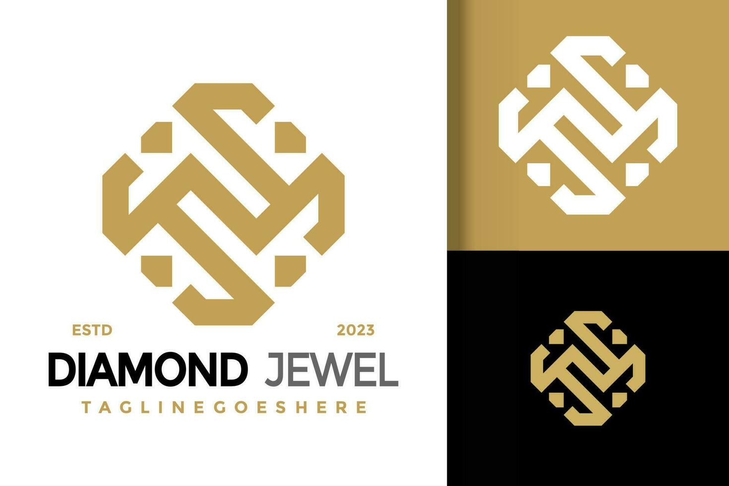 Brief n Diamant Juwel Logo Vektor Symbol Illustration