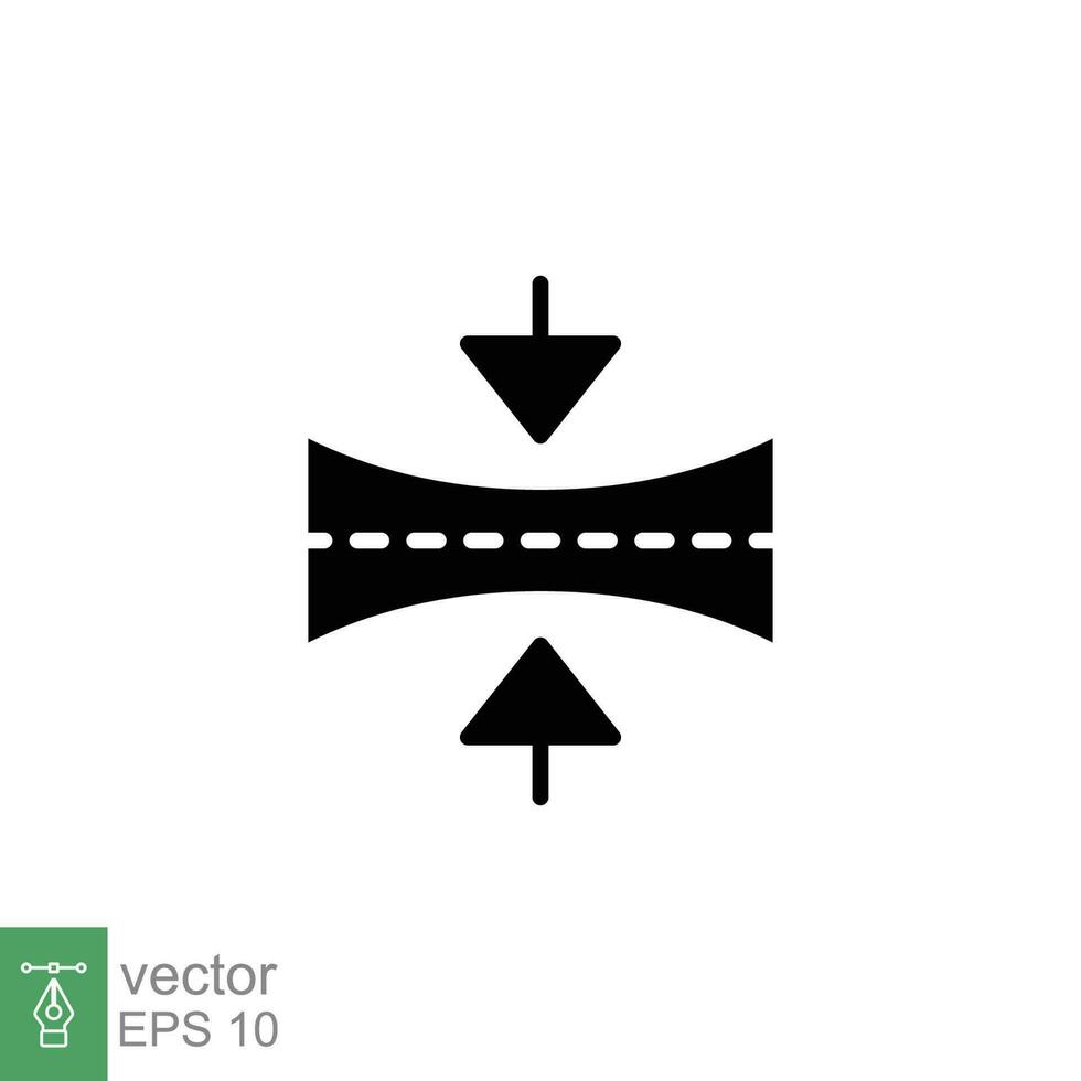 elastisch Material Symbol. einfach solide Stil. weich, Elastizität oder Flexibilität, flexibel Druck Konzept. schwarz Silhouette, Glyphe Symbol. Vektor Symbol Illustration isoliert auf Weiß Hintergrund. eps 10.