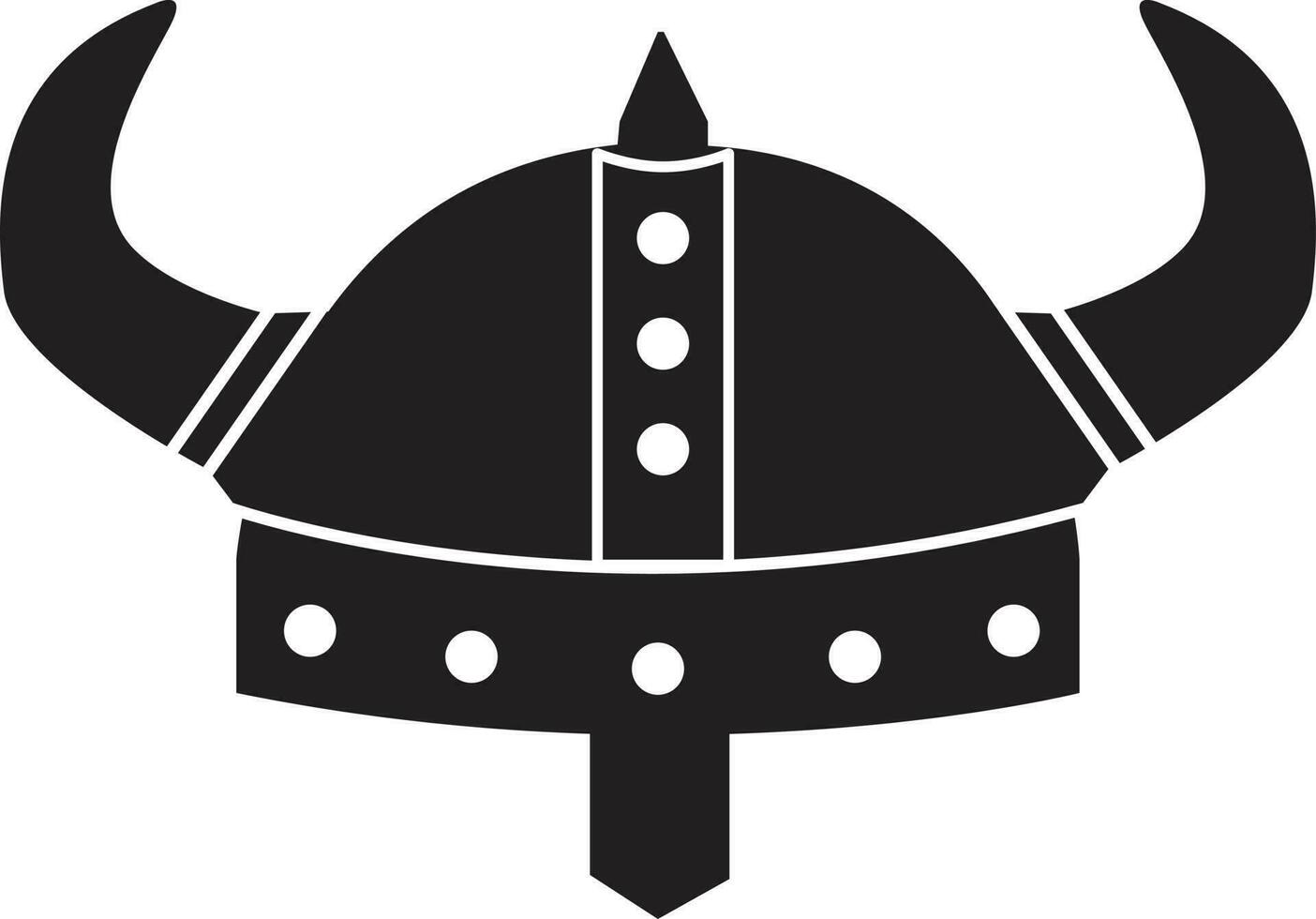 Wikinger Helm Symbol auf Weiß Hintergrund. schwarz und Weiß von Wikinger Helm. nordisch Silhouette unterzeichnen. Wikinger Logo. eben Stil. vektor