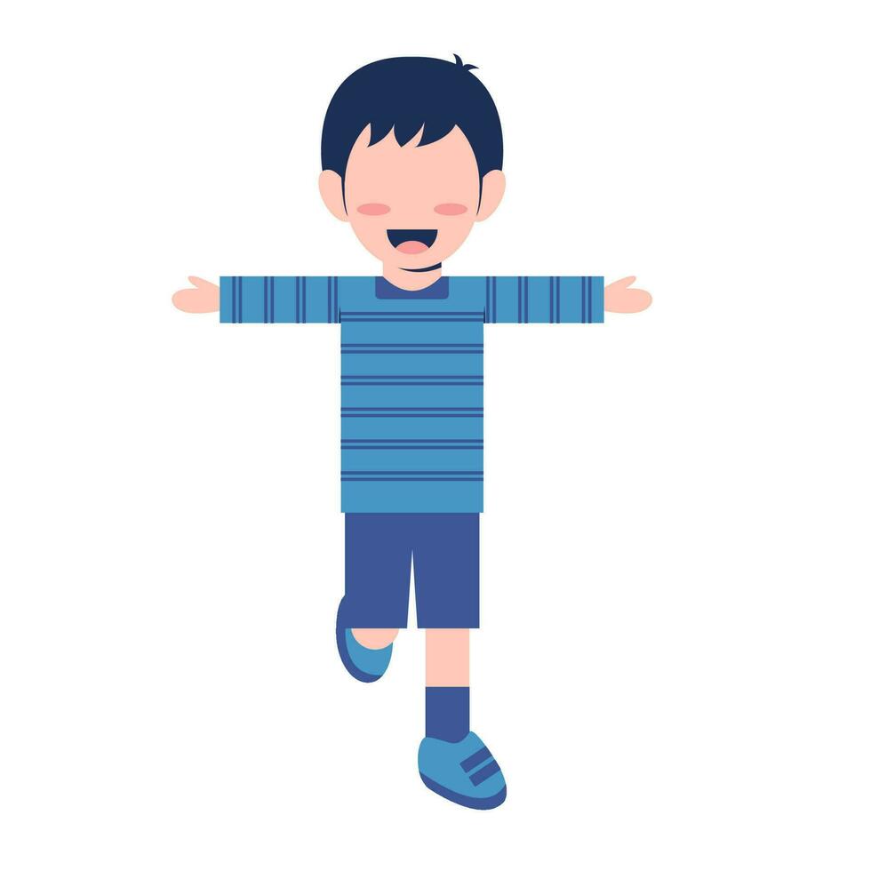 liten pojke karaktär löpning illustration vektor