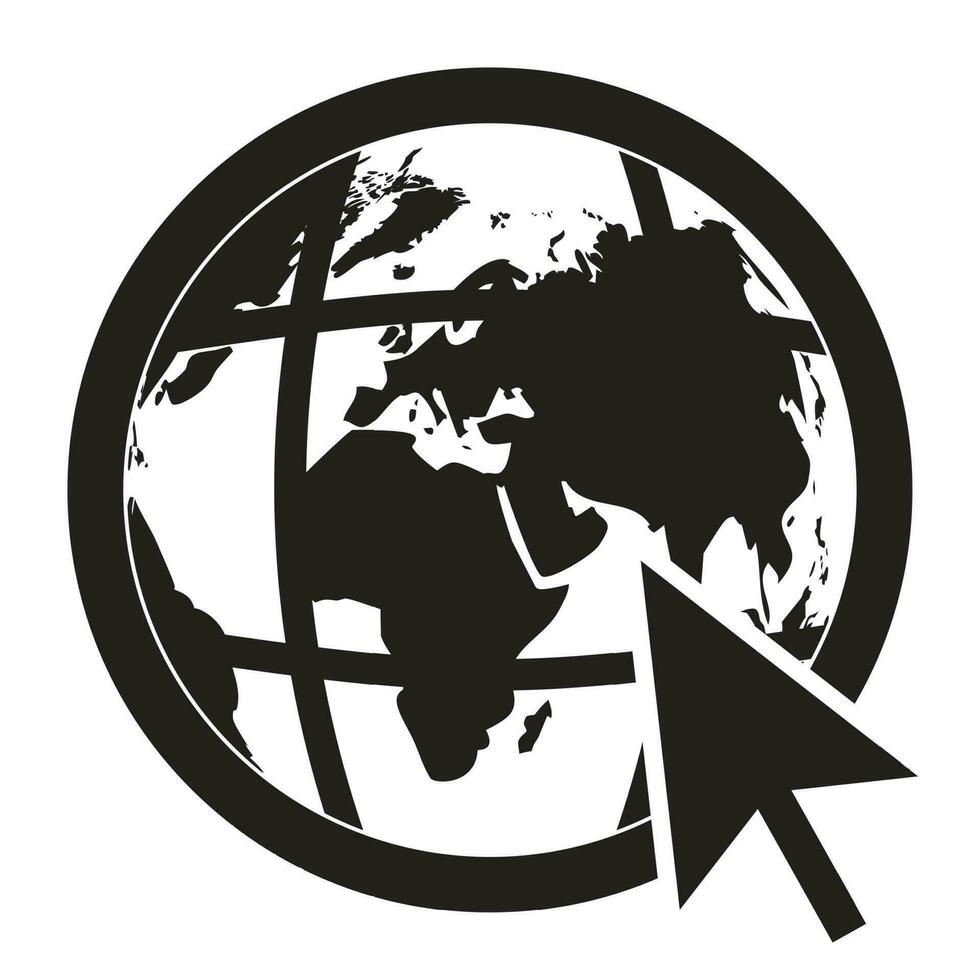 vektor ikon global nätverk. värld nätverk och internet klot, abstrakt klot illustration