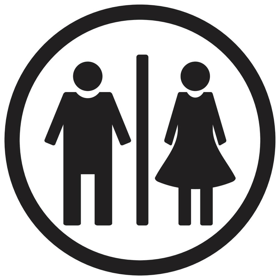 toalett toalett ikon. herre toalett och lady badrum. vektor illustration