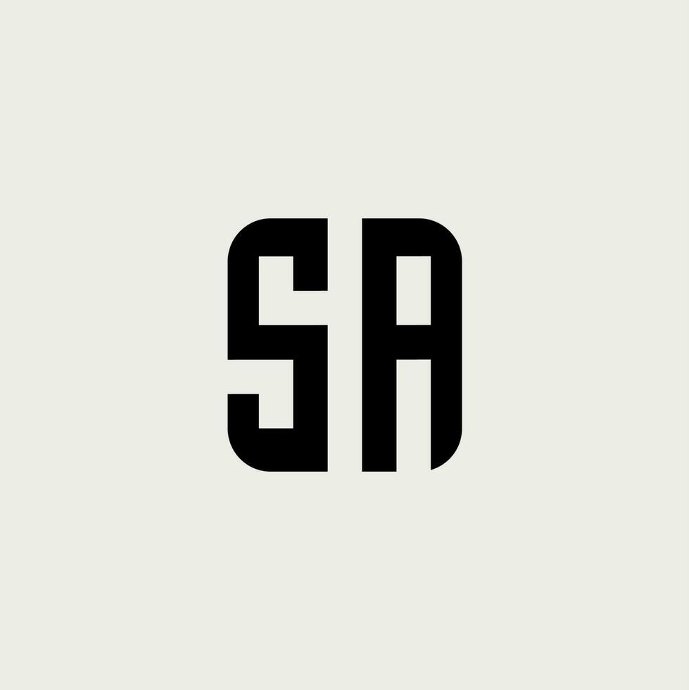 sa monogram logotyp med form stil design mall vektor