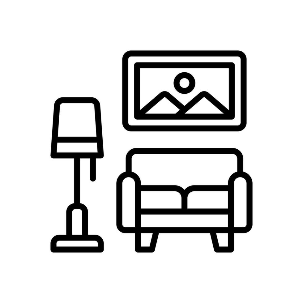 Leben Zimmer Symbol zum Ihre Webseite, Handy, Mobiltelefon, Präsentation, und Logo Design. vektor