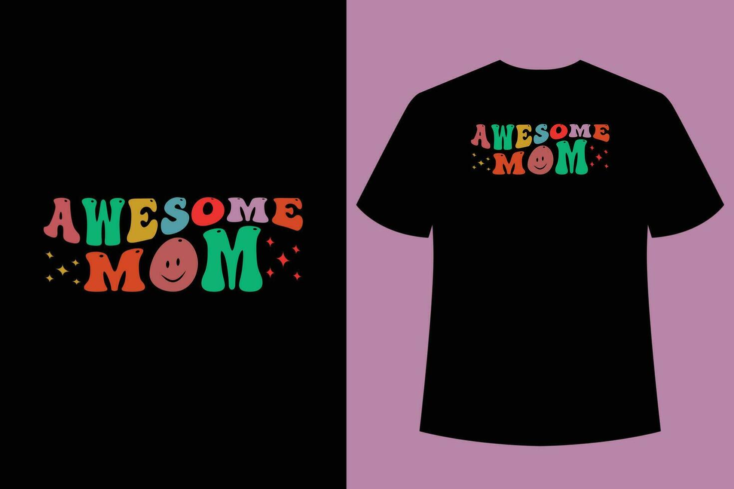 wellig retro Mama T-Shirt Design, Typografie T-Shirt Design, Beste Mama T-Shirt Design vektor