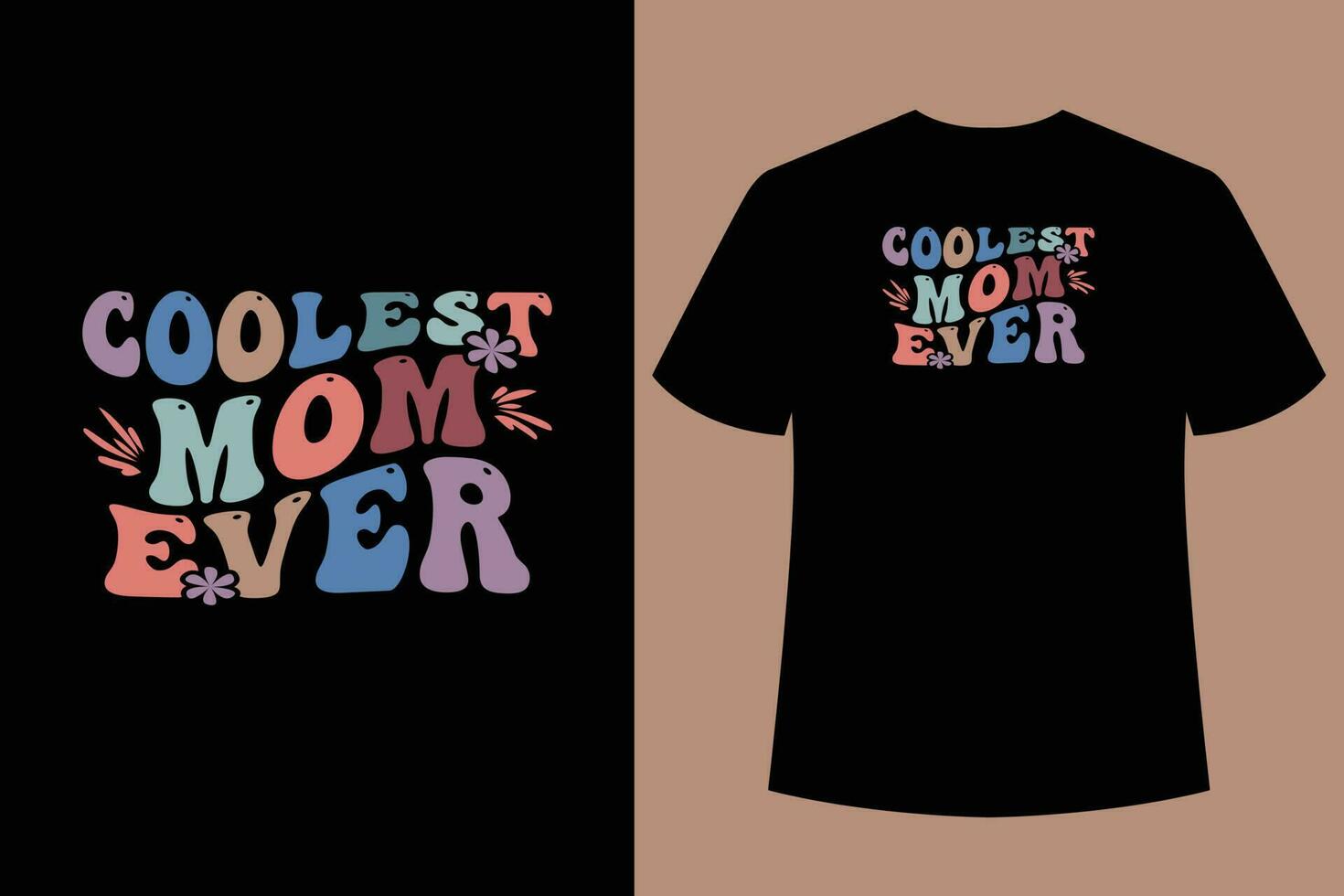 wellig retro Mama T-Shirt Design, Typografie T-Shirt Design, Beste Mama T-Shirt Design vektor