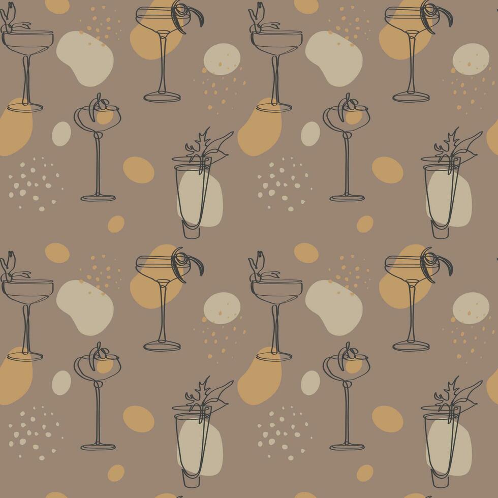 nahtlos Muster von Sommer- Cocktails. Bar und Restaurant Konzept minimalistisch, Vektor Illustration.