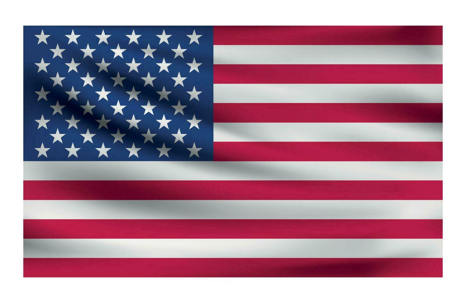realistisch National Flagge von USA. Strom Zustand Flagge gemacht von Stoff. vektor