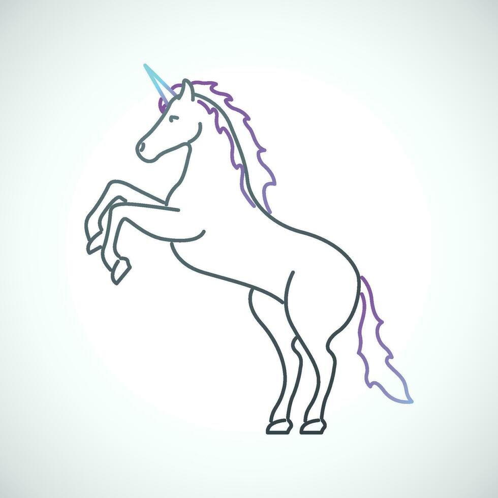 Einhorn Emblem im einfach Linie Stil. schön Einhorn Illustration. vektor