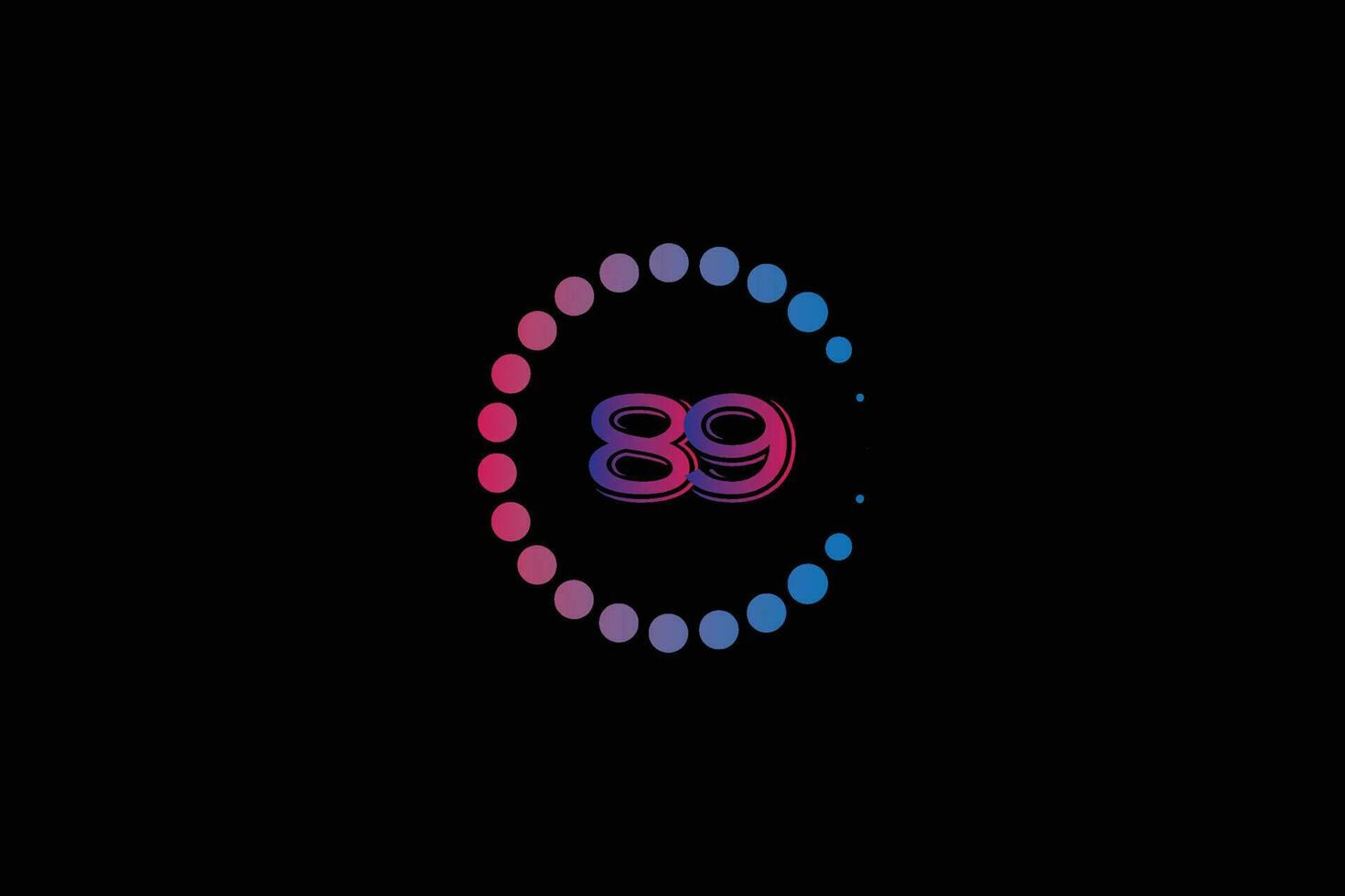89 Nummer und Brief Initiale Logo Design Vorlage Vektor Illustration.