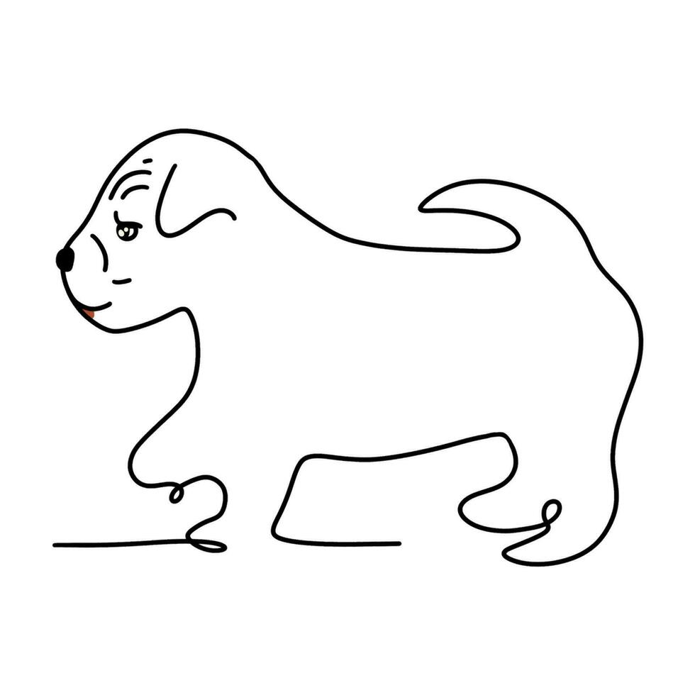 hand teckning hund. illustration hund. teckning av hund på vit backgroung för komponent av design. vektor