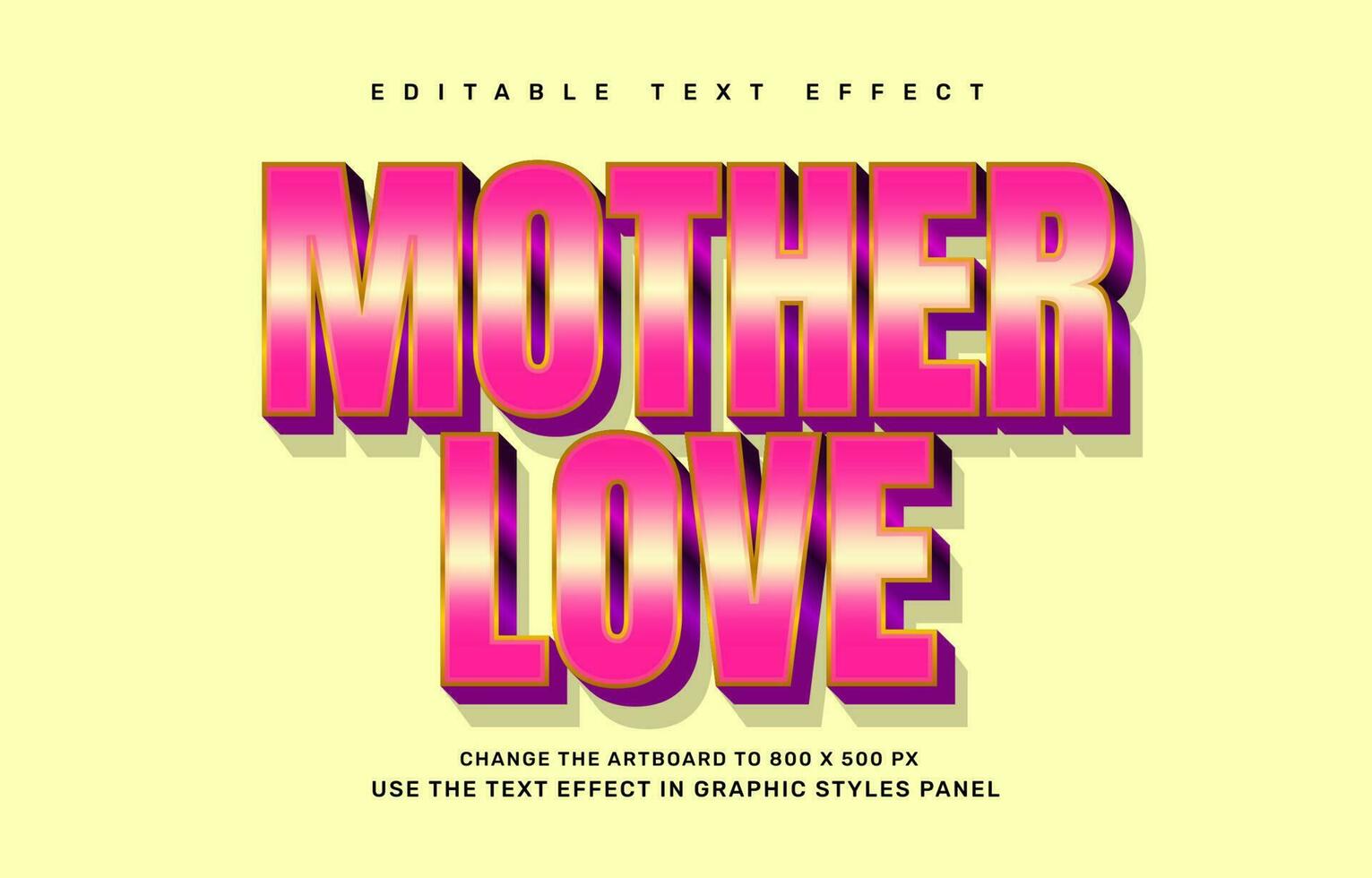 Mutter Liebe editierbar Text bewirken Vorlage vektor