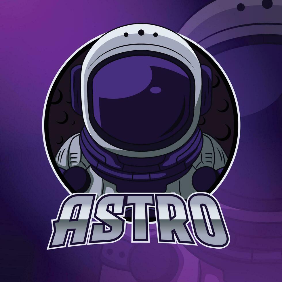 Astro Spielen Maskottchen Logo Design vektor