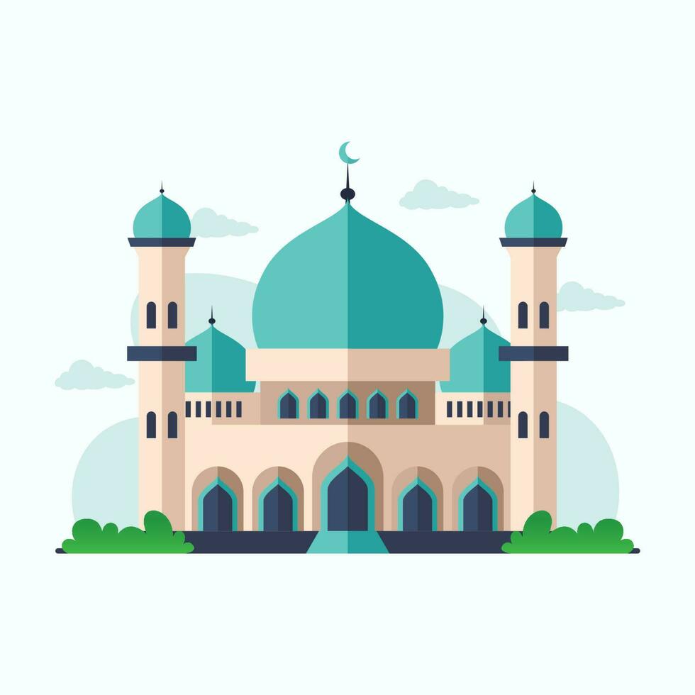 islamisch Moschee Gebäude eben Vektor Illustration