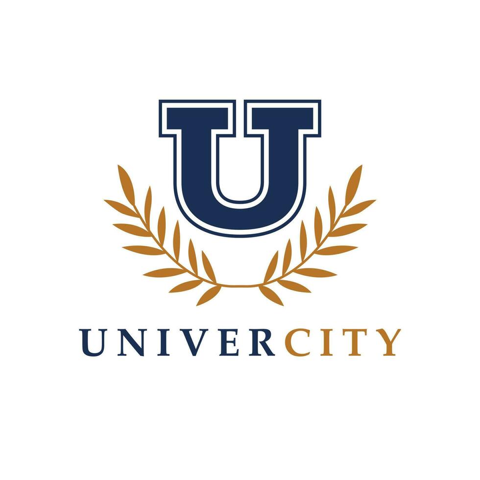 Universität Vektor Logo Design. Brief u Emblem. Campus Logo Vorlage